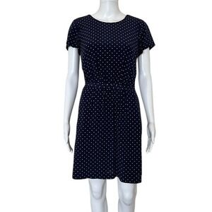 Madewell Silk Mini Criss Cross Cut Out Back Short Sleeve Stars Polka Dot Dress 0